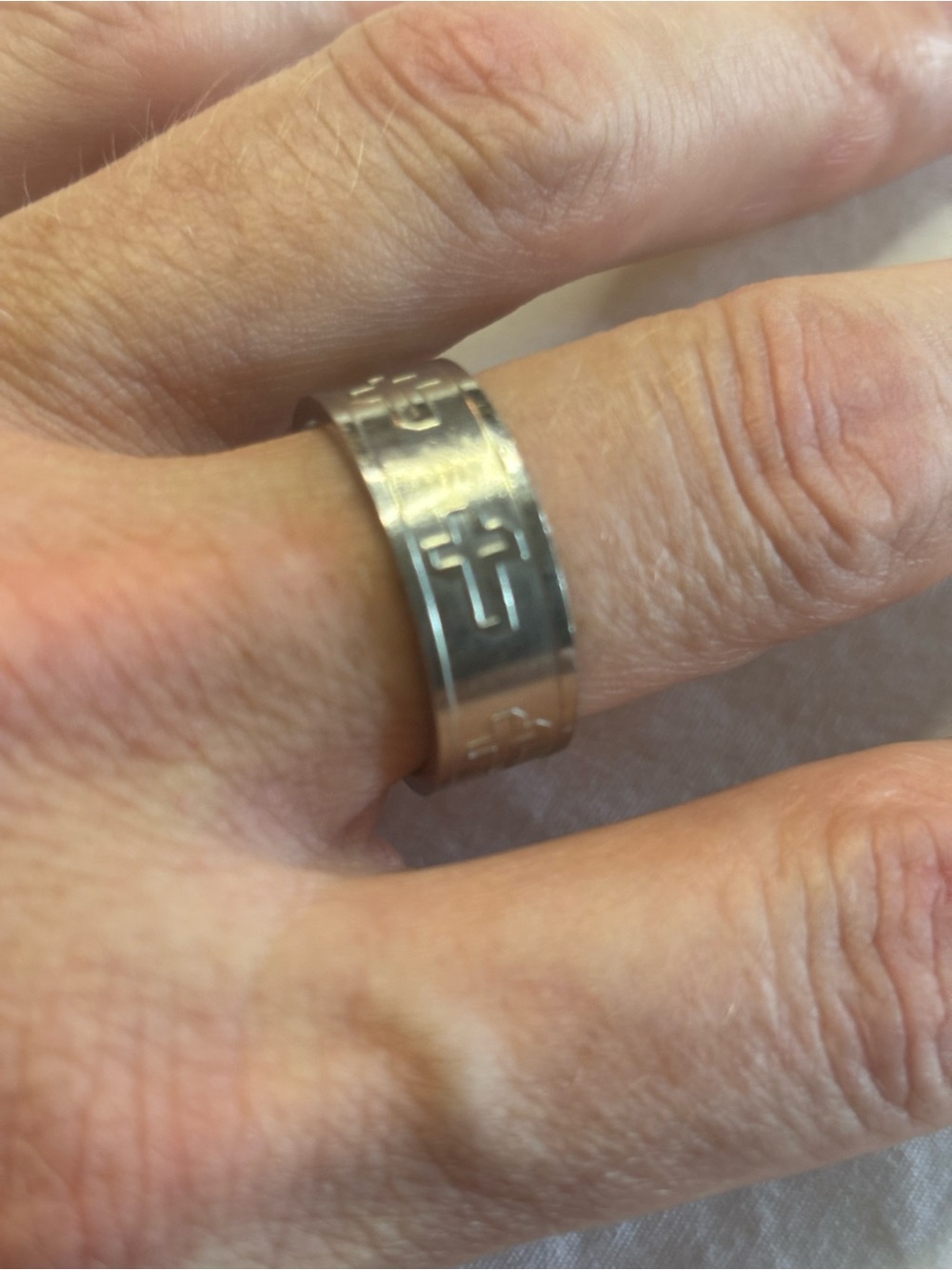 Stainless Steel Silver Ring - Classic Geometric Design